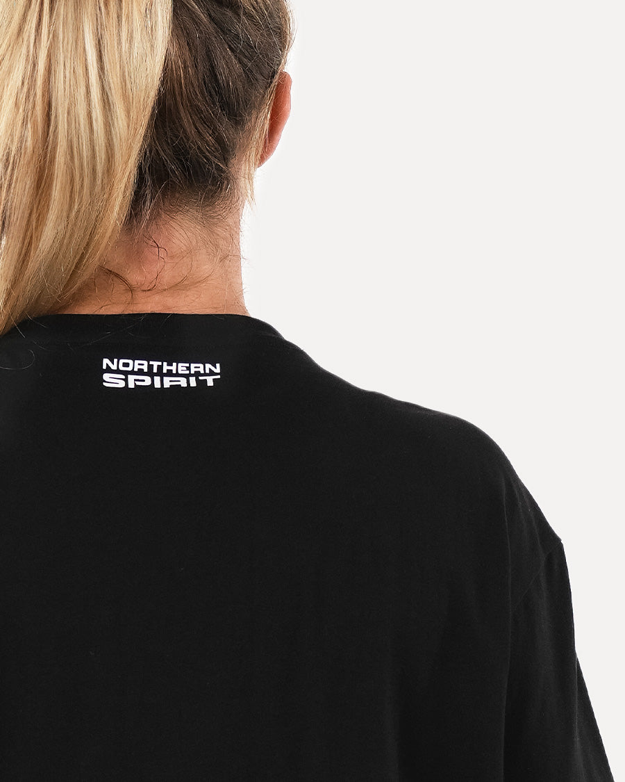 Women's Basic Oversized Crop Top - Black