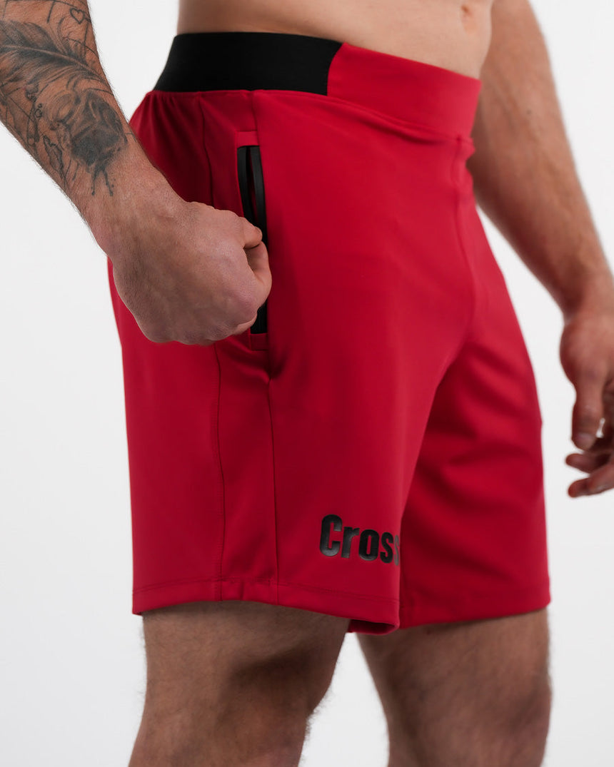 Men's CrossFit® Zipped Shorts 7" - Red
