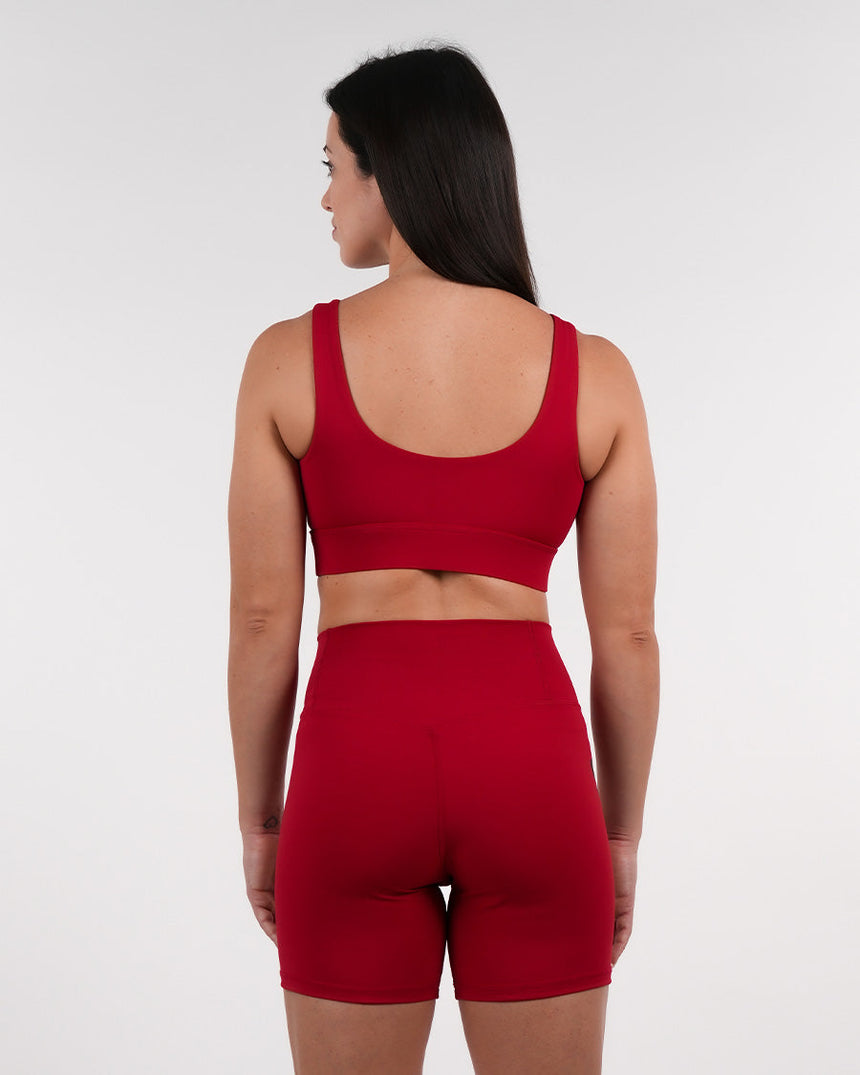 Women's CrossFit® Wide stripes Sports Bra - Red