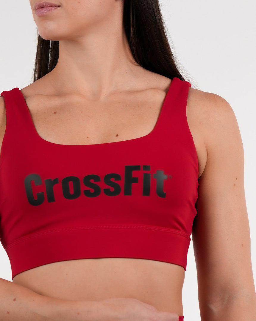 Women's CrossFit® Wide stripes Sports Bra - Red