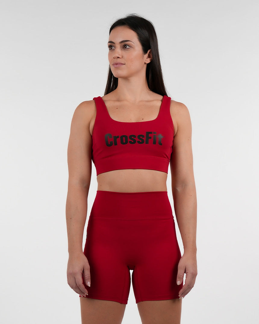 Women's CrossFit® Wide stripes Sports Bra - Red