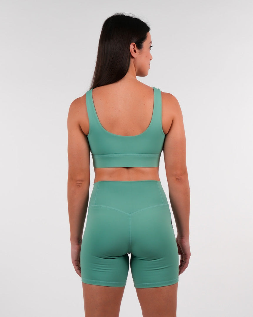 Women's CrossFit® Wide stripes Sports Bra - Green