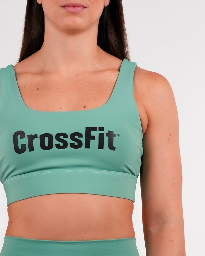 Women's CrossFit® Wide stripes Sports Bra - Green