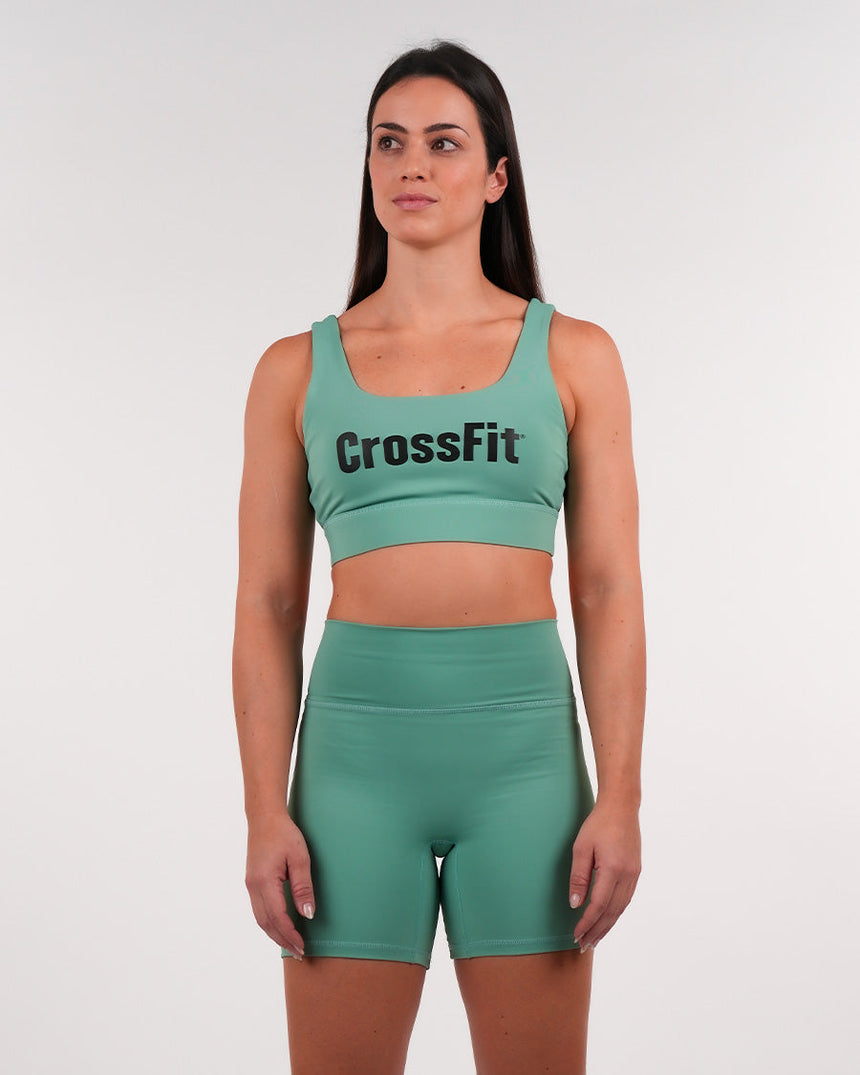 Women's CrossFit® Wide stripes Sports Bra - Green