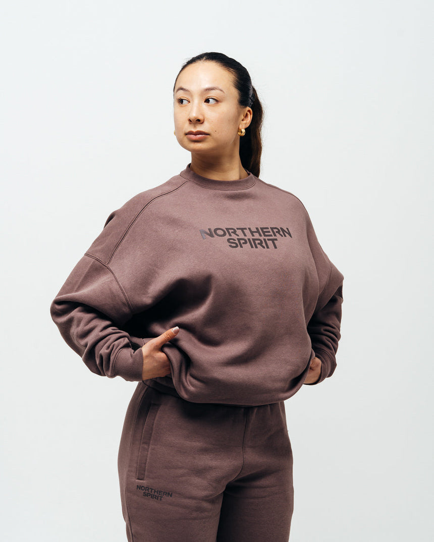Unisex Cozy Oversized Sweatshirt - Brick Brown