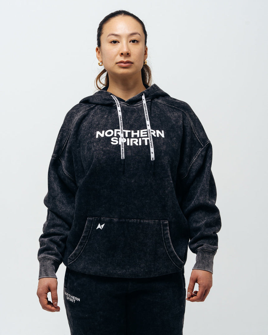 Unisex Cozy Oversized Hoodie - Washed Black