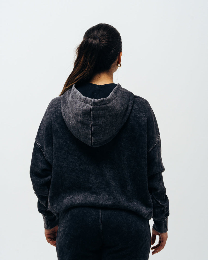 Unisex Cozy Oversized Hoodie - Washed Black