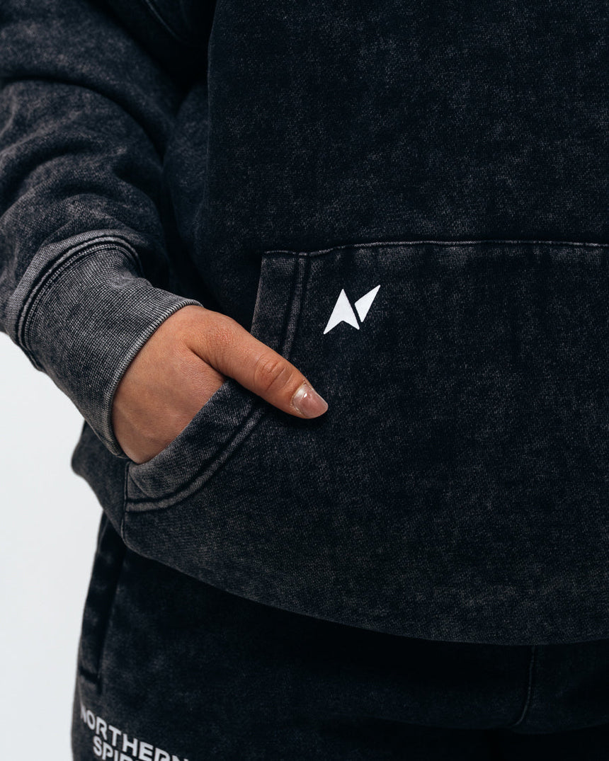 Unisex Cozy Oversized Hoodie - Washed Black