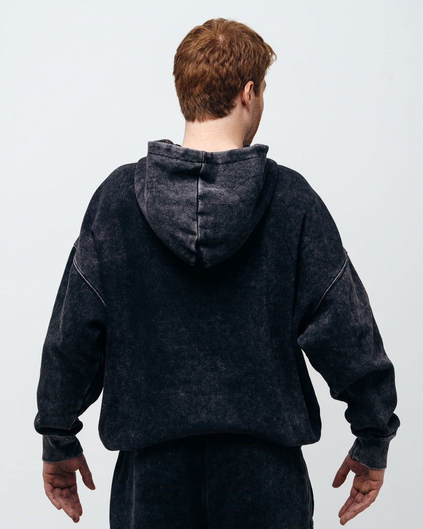 Unisex Cozy Oversized Hoodie - Washed Black