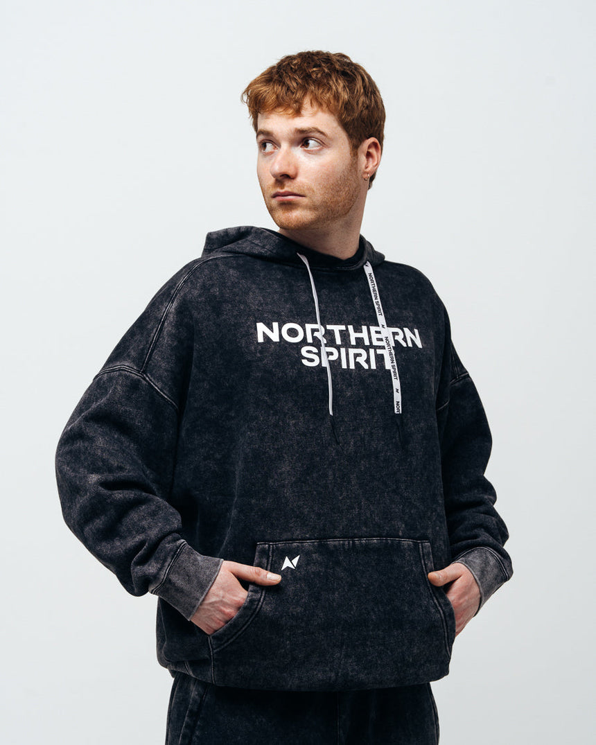 Unisex Cozy Oversized Hoodie - Washed Black