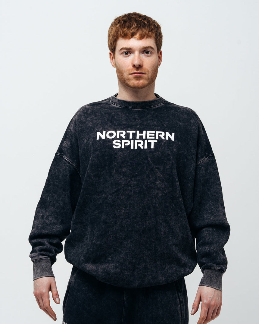 Unisex Cozy Oversized Sweatshirt - Washed Black