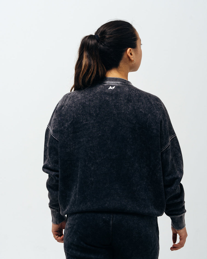 Unisex Cozy Oversized Sweatshirt - Washed Black