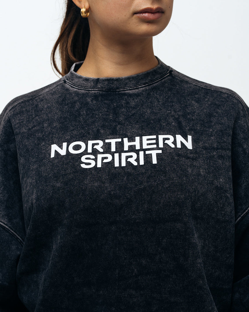 Unisex Cozy Oversized Sweatshirt - Washed Black