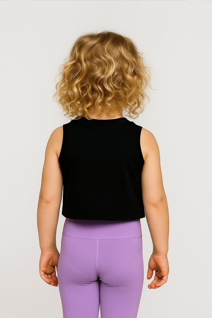 Kid's Core Crop Tank - Black