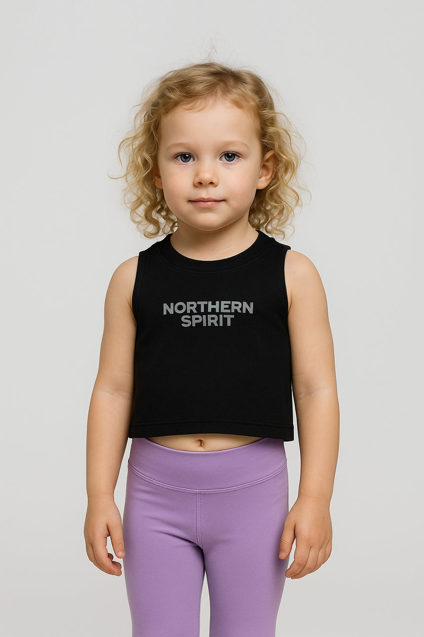 Kid's Core Crop Tank - Black