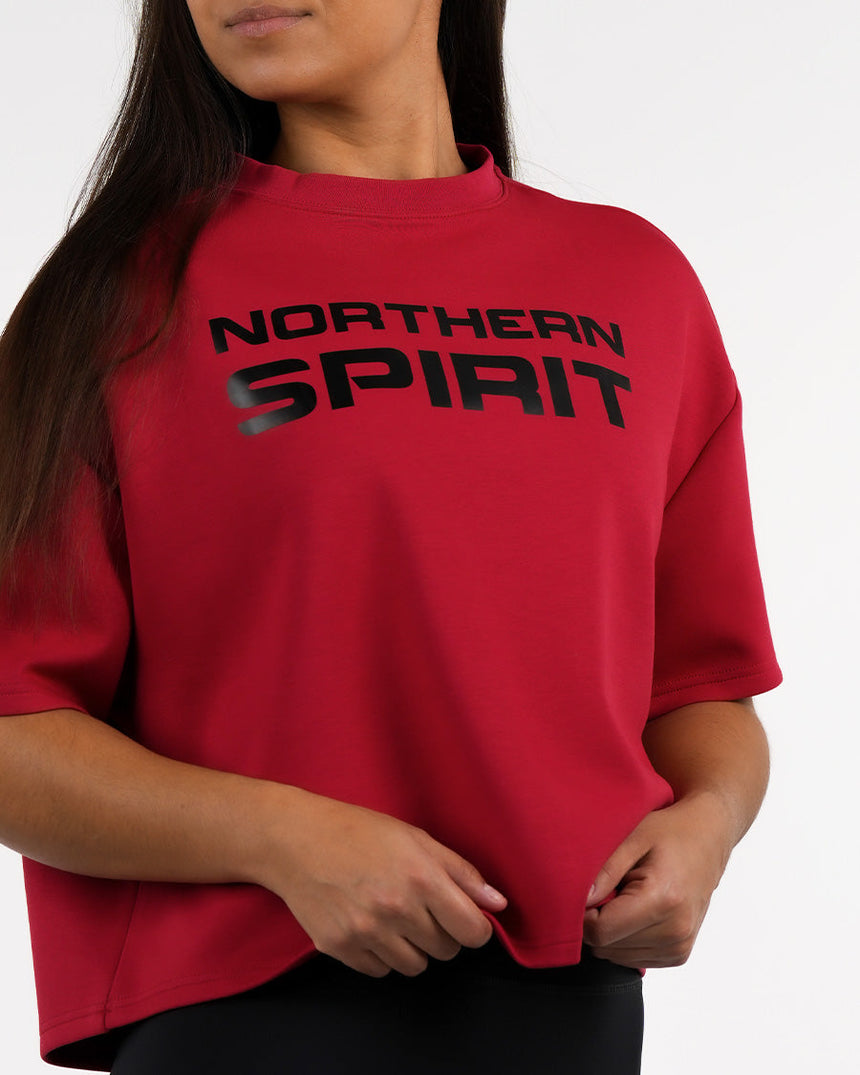 Women's NS Oversized Crop Top - Red