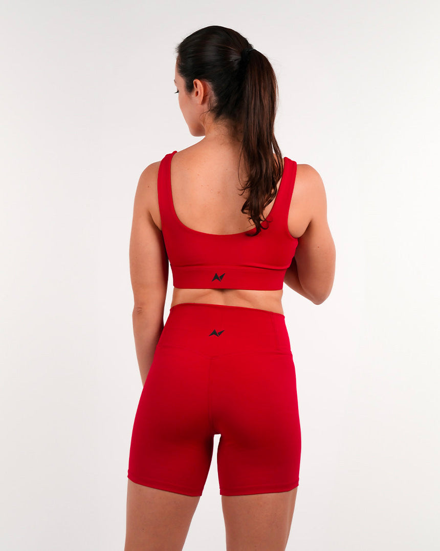 Women's NS Wide stripes Sports Bra - Red