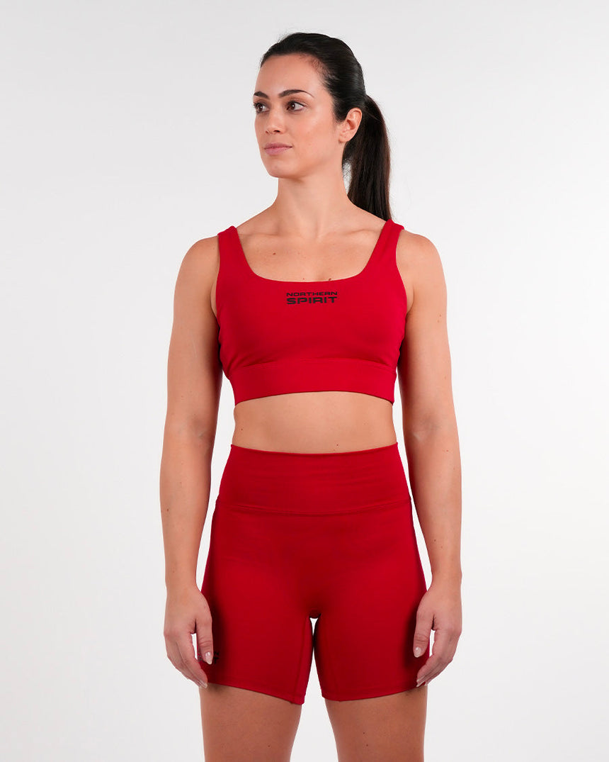 Women's NS Wide stripes Sports Bra - Red