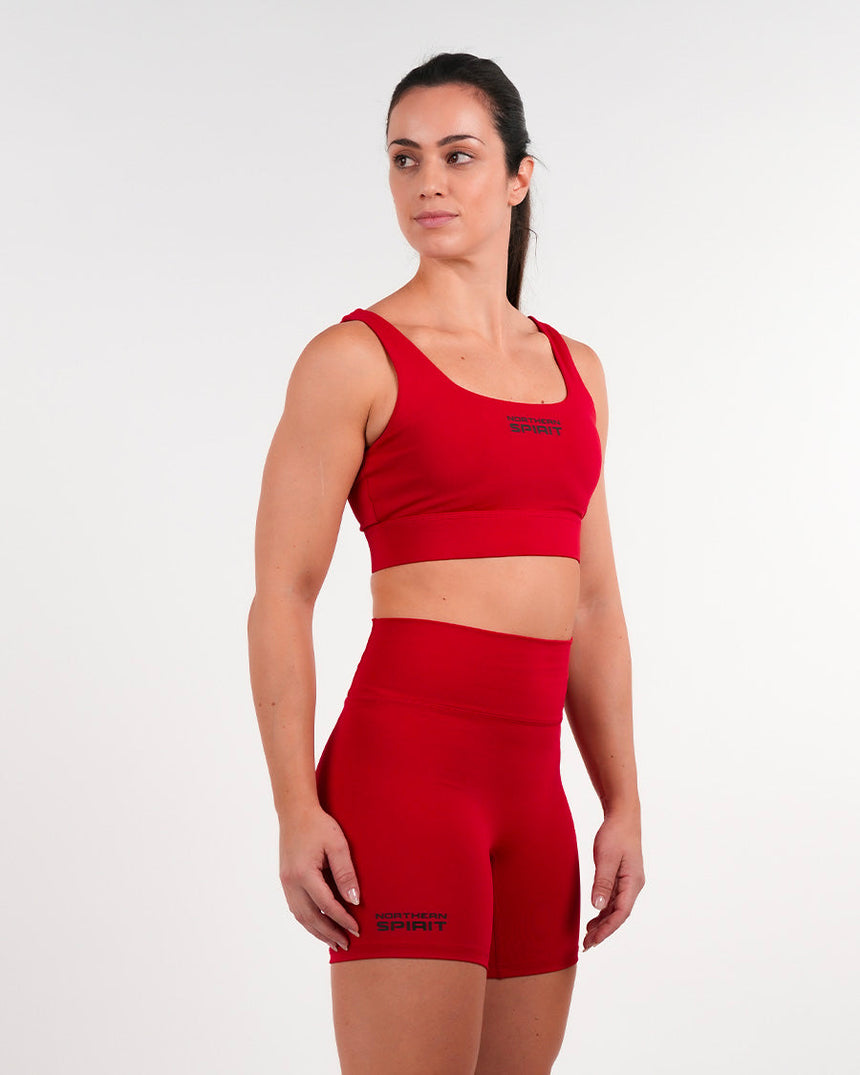 Women's NS Wide stripes Sports Bra - Red