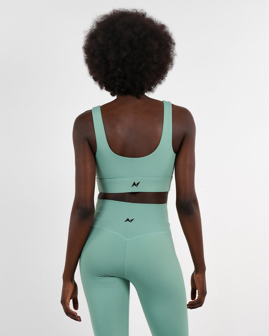 Women's NS Wide stripes Sports Bra - Green