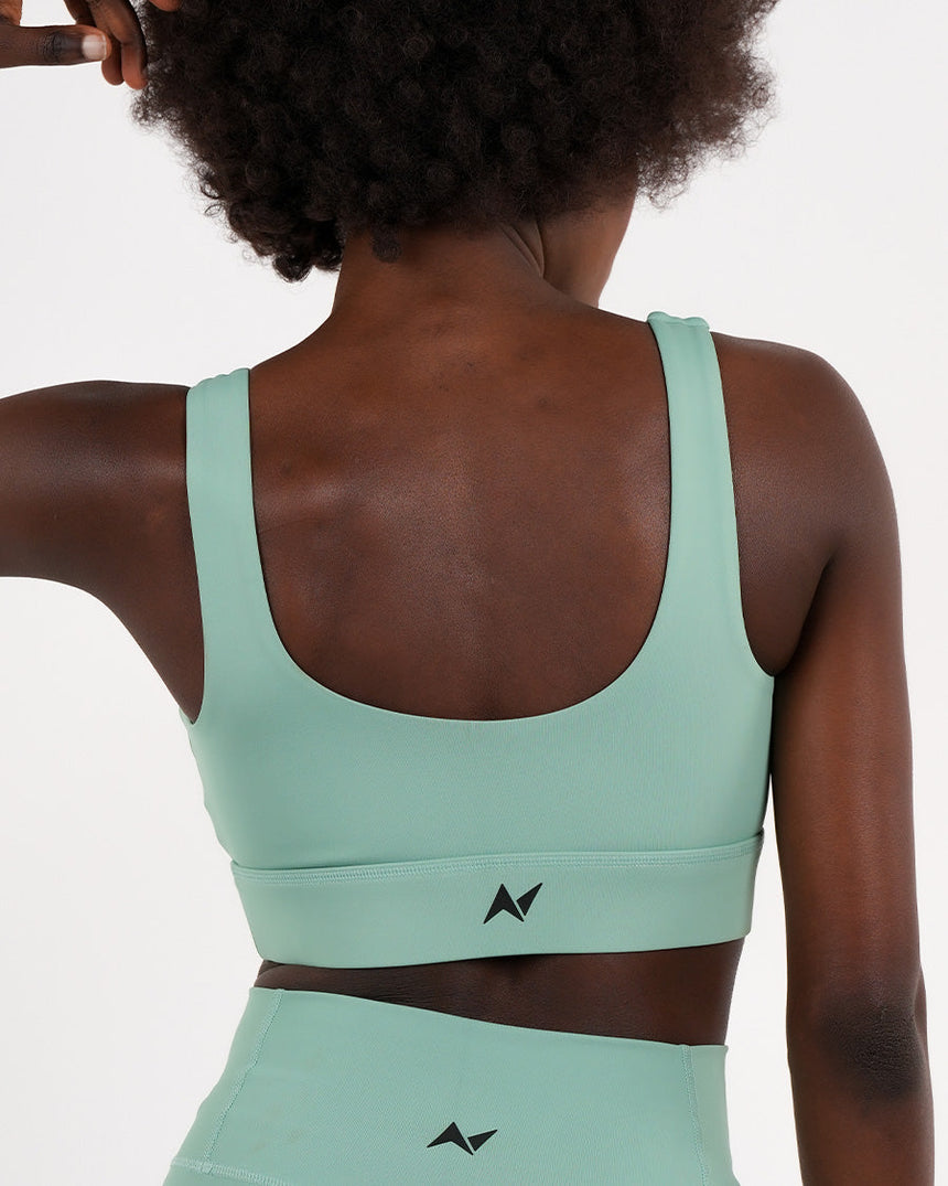 Women's NS Wide stripes Sports Bra - Green