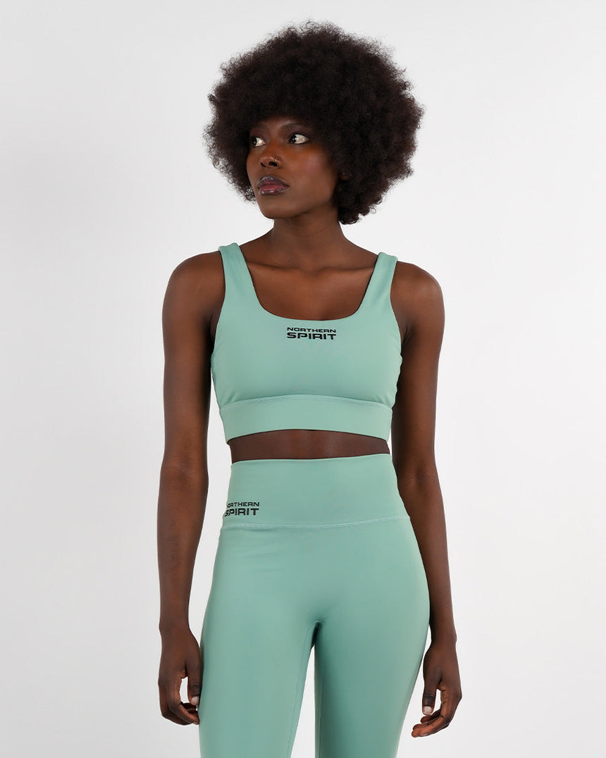 Women's NS Wide stripes Sports Bra - Green