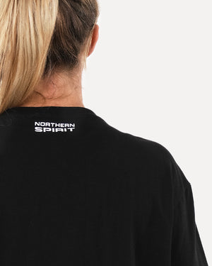 Women's Basic Oversized Crop Top - Black