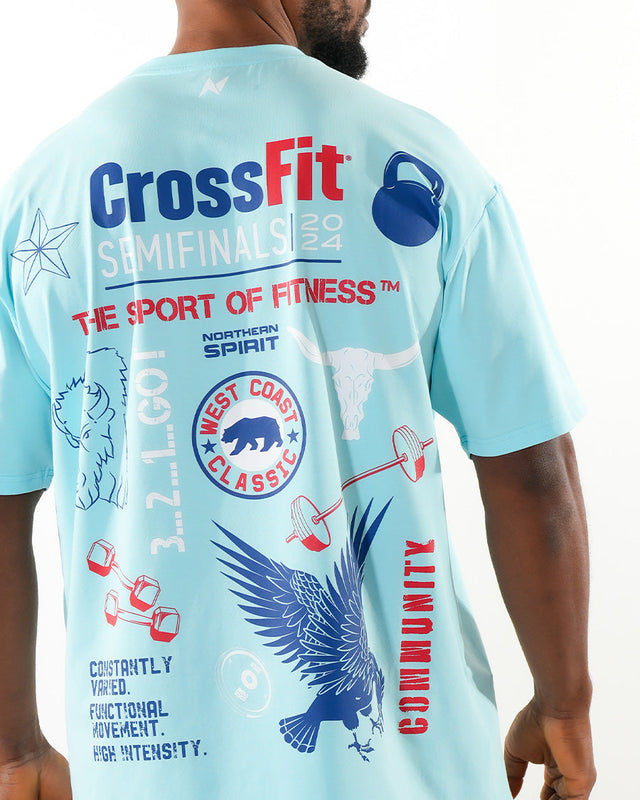 CrossFit® Smurf Patchwork  - WEST COAST CLASSIC Unisex overSized T-shirt