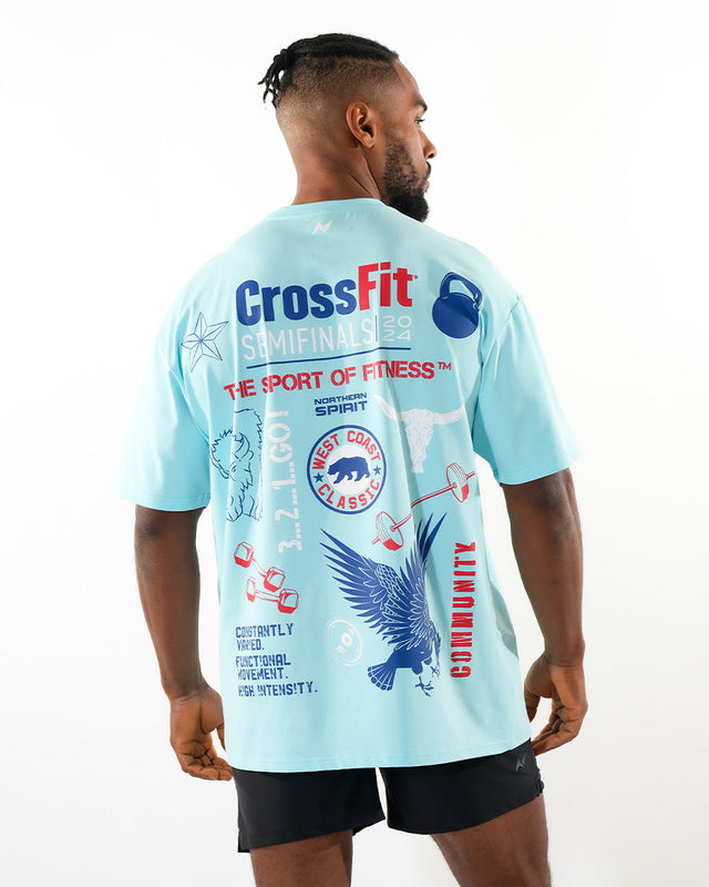 CrossFit® Smurf Patchwork  - WEST COAST CLASSIC Unisex overSized T-shirt