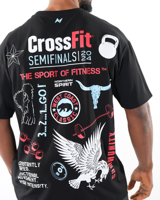 CrossFit® Smurf Patchwork  - WEST COAST CLASSIC Unisex overSized T-shirt