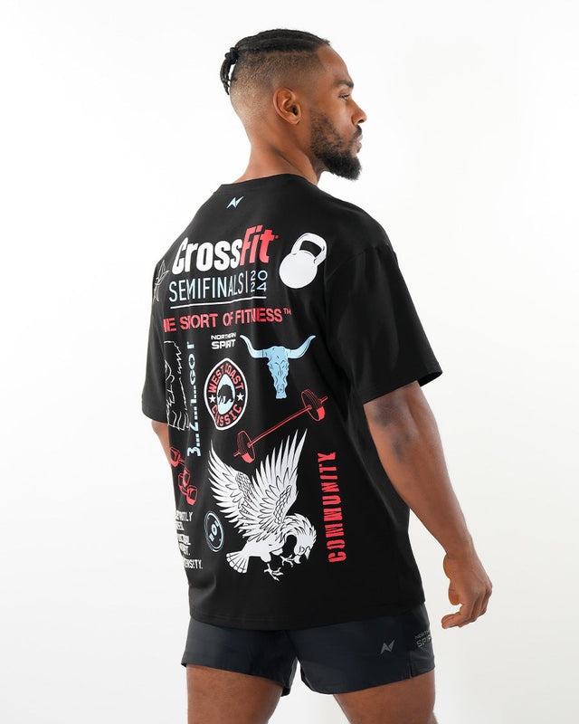 CrossFit® Smurf Patchwork  - WEST COAST CLASSIC Unisex overSized T-shirt