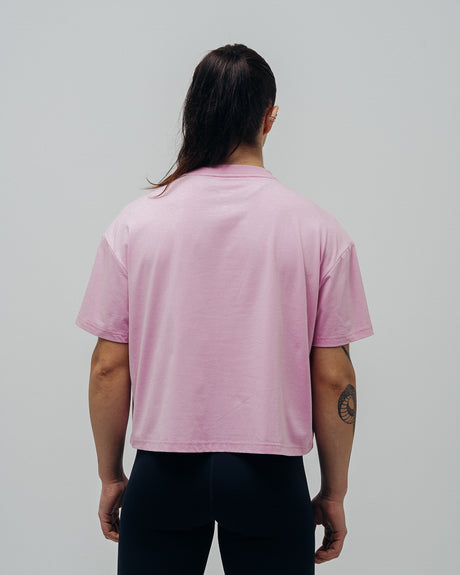 Women's Basic Oversized Crop Top - Pink