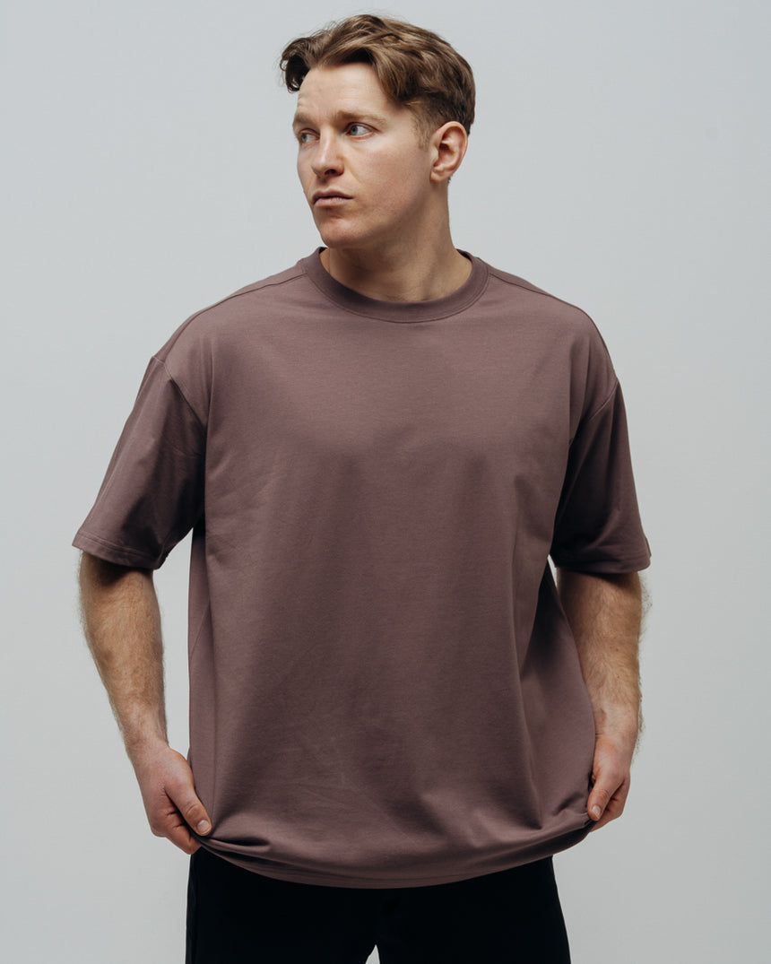 Unisex Basic Oversized T-shirt - Brown